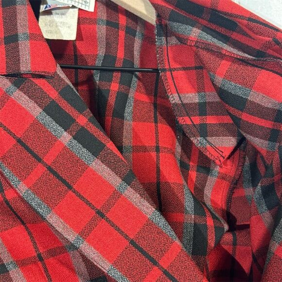 VTG La Belle Red Plaid Blazer Dress S Double Breasted 80s Mob Wife Preppy Grunge - Picture 11 of 11